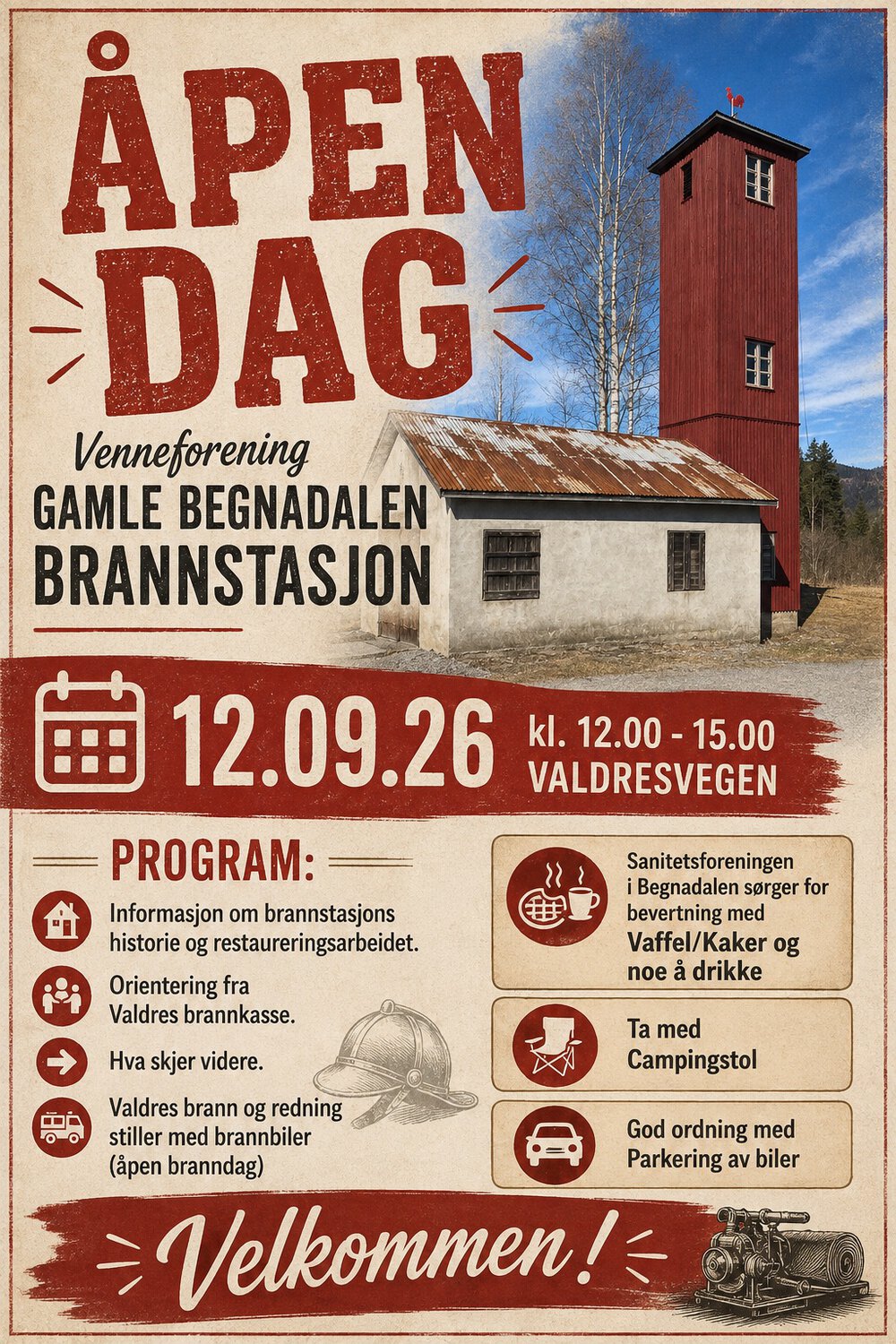 Åpen dag på den gamle brannstasjonen i Begnadalen